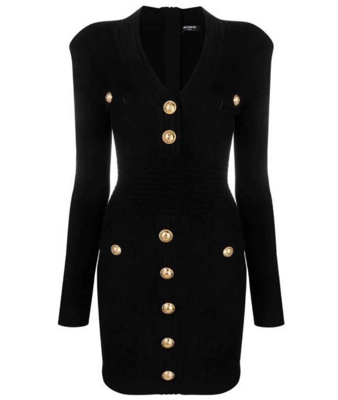 BALMAIN Черное вискозное платье, фото 1