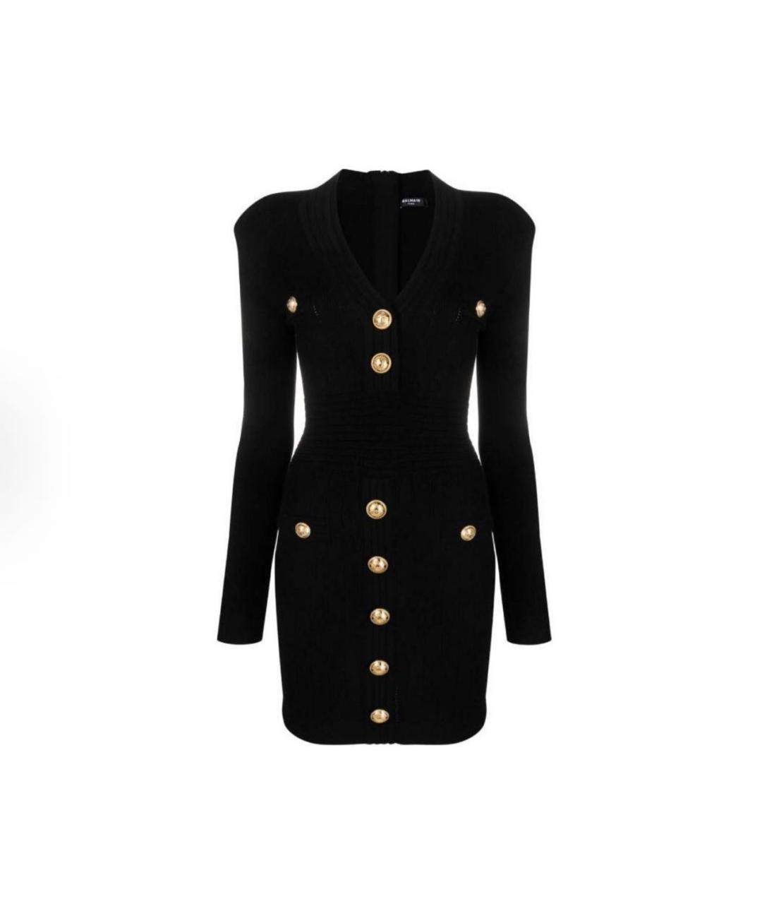 BALMAIN Черное вискозное платье, фото 6