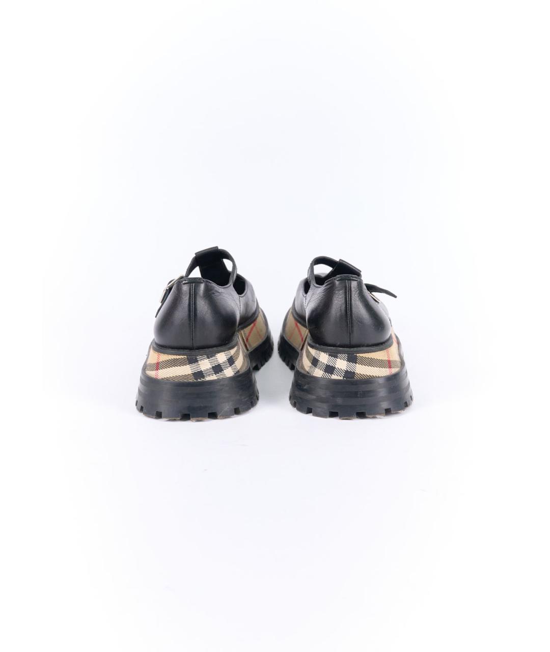BURBERRY Черные кожаные туфли, фото 4