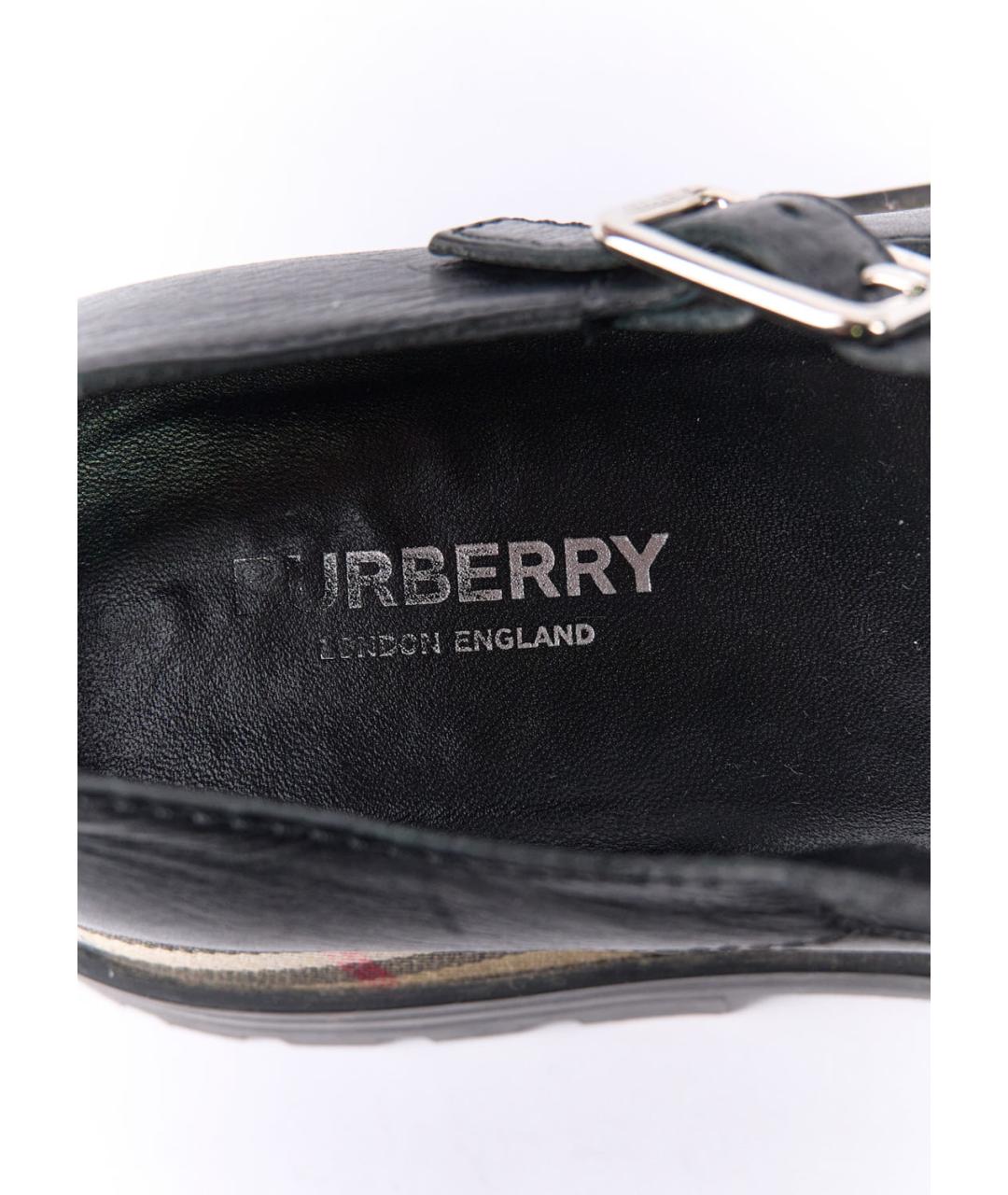 BURBERRY Черные кожаные туфли, фото 5
