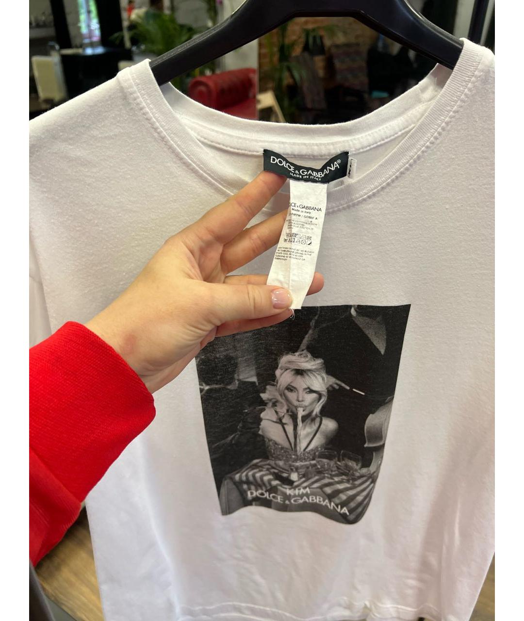 DOLCE&GABBANA Белая хлопковая футболка, фото 2