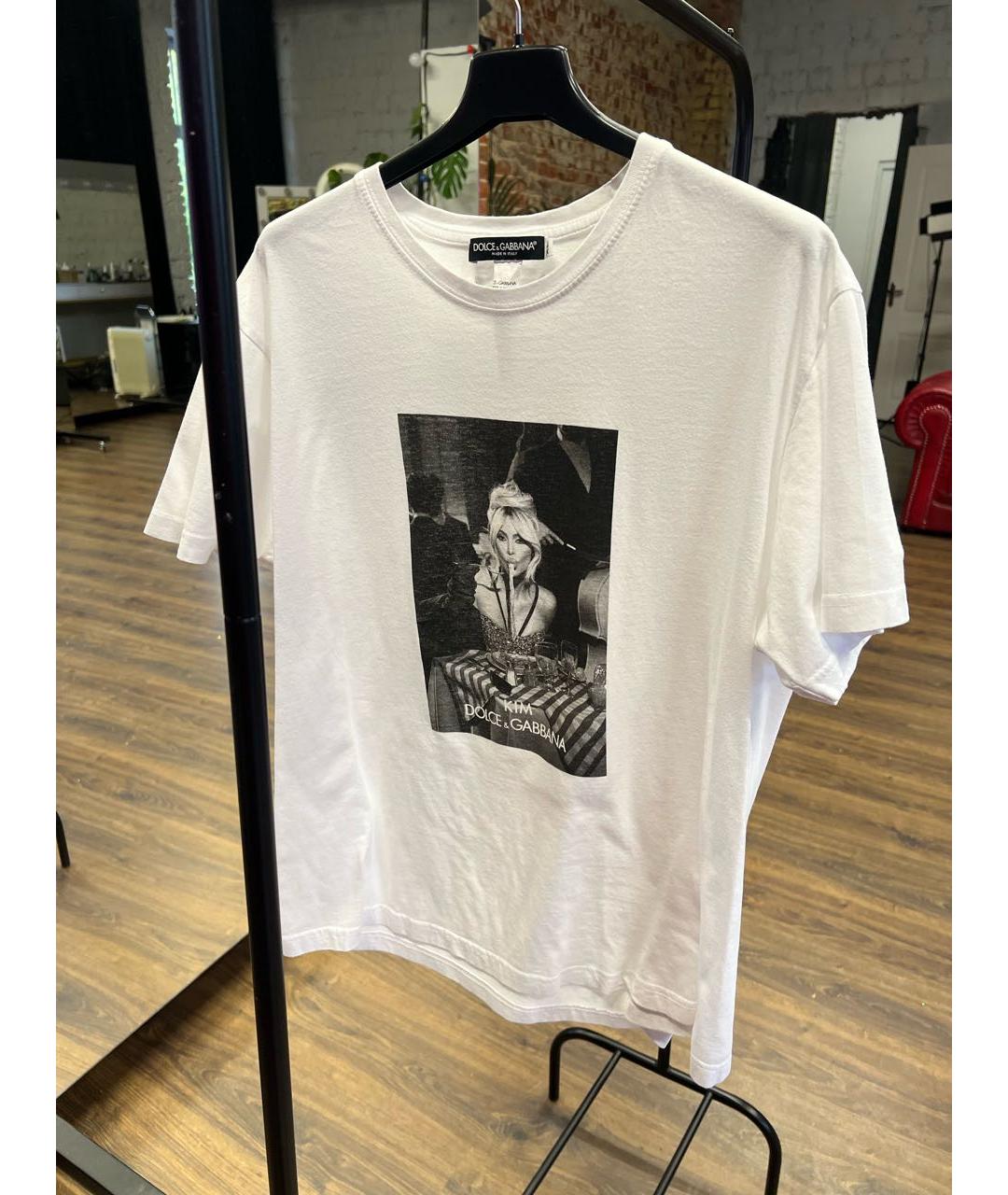 DOLCE&GABBANA Белая хлопковая футболка, фото 5