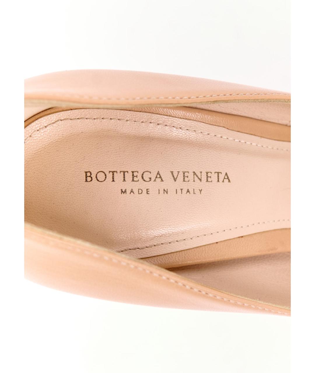 BOTTEGA VENETA Бежевые кожаные туфли, фото 5