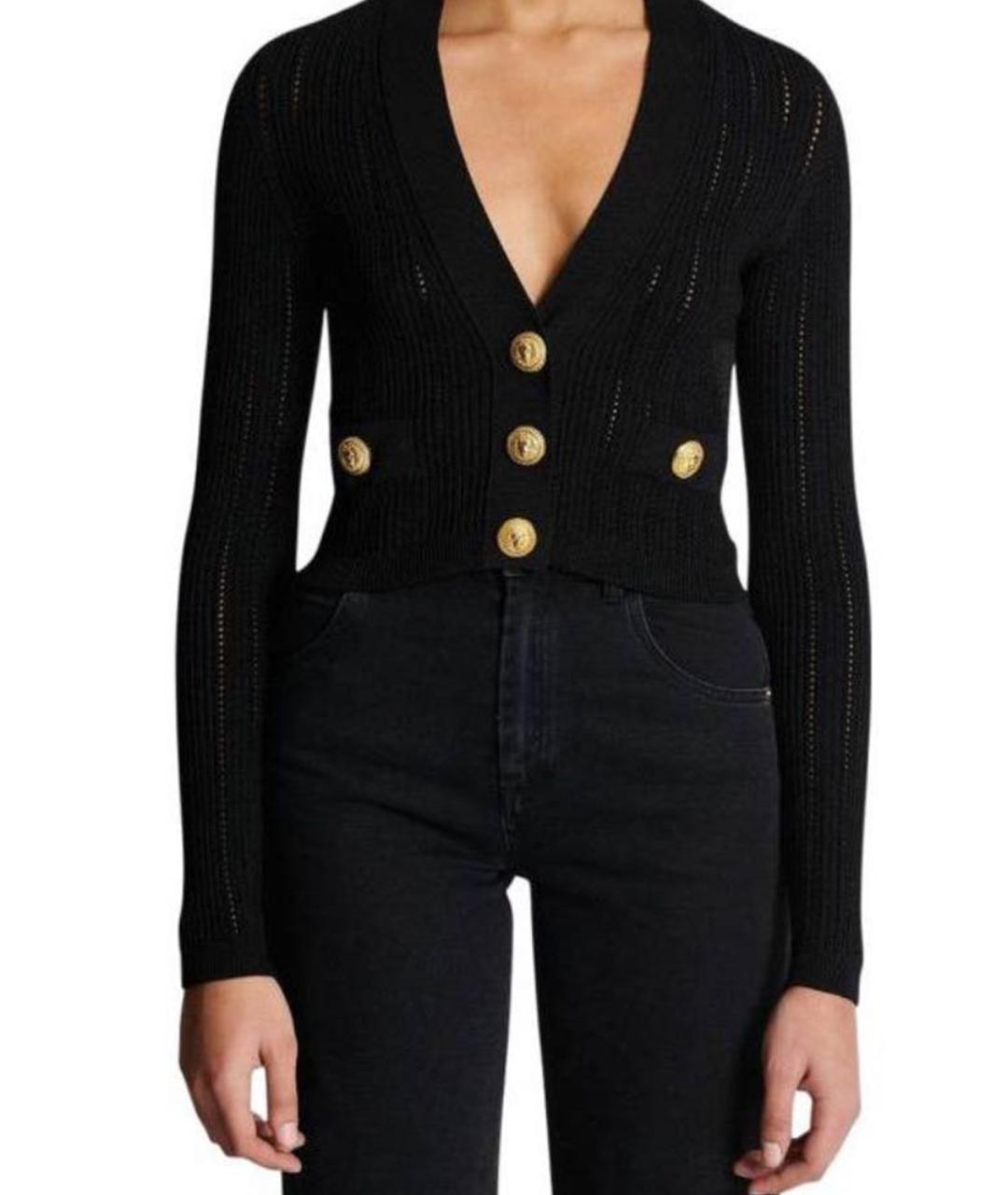 BALMAIN Черный вискозный кардиган, фото 5