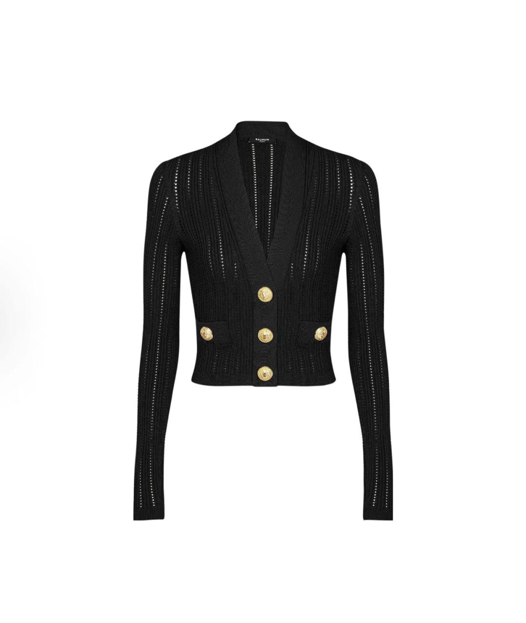 BALMAIN Черный вискозный кардиган, фото 4