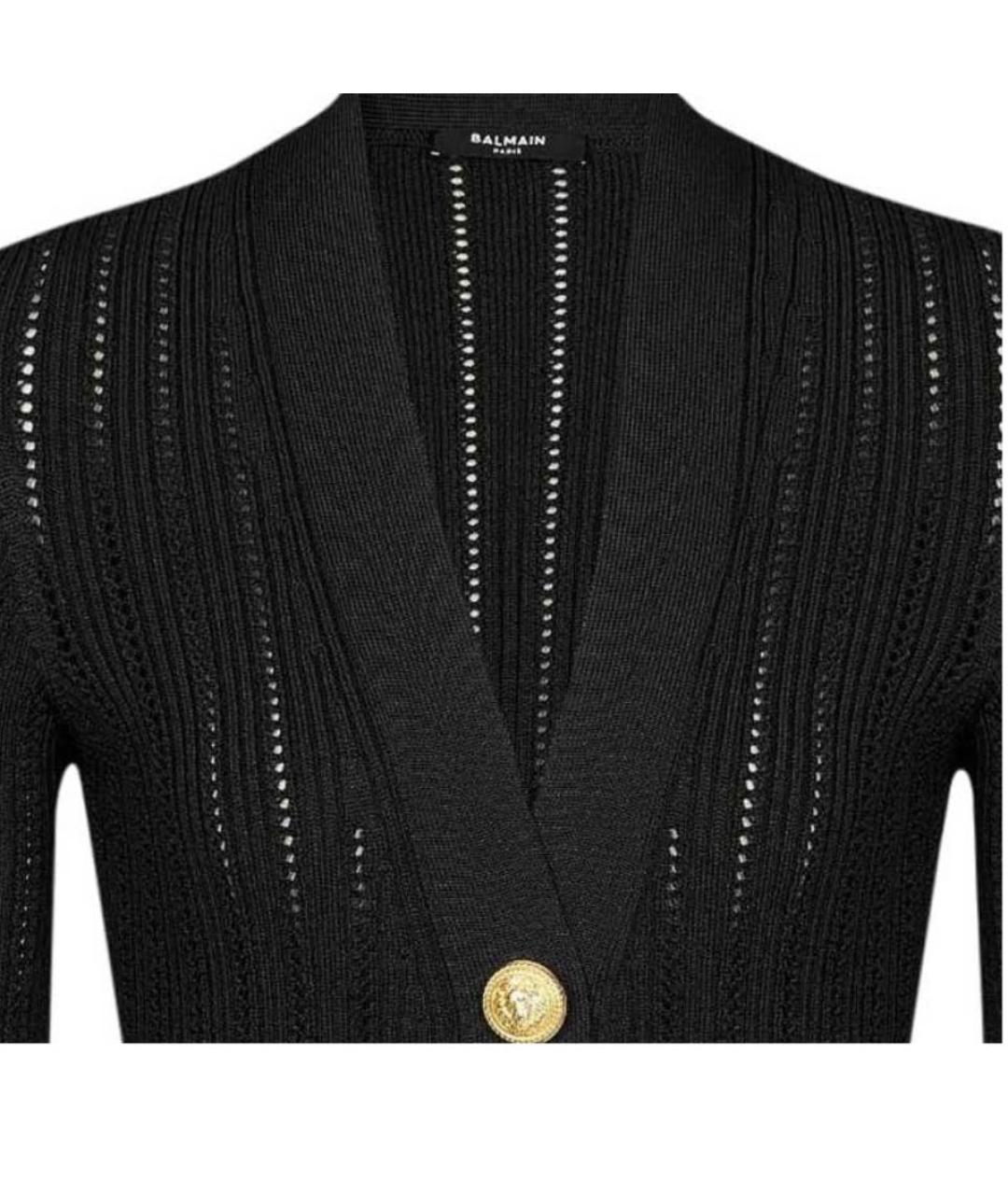 BALMAIN Черный вискозный кардиган, фото 2
