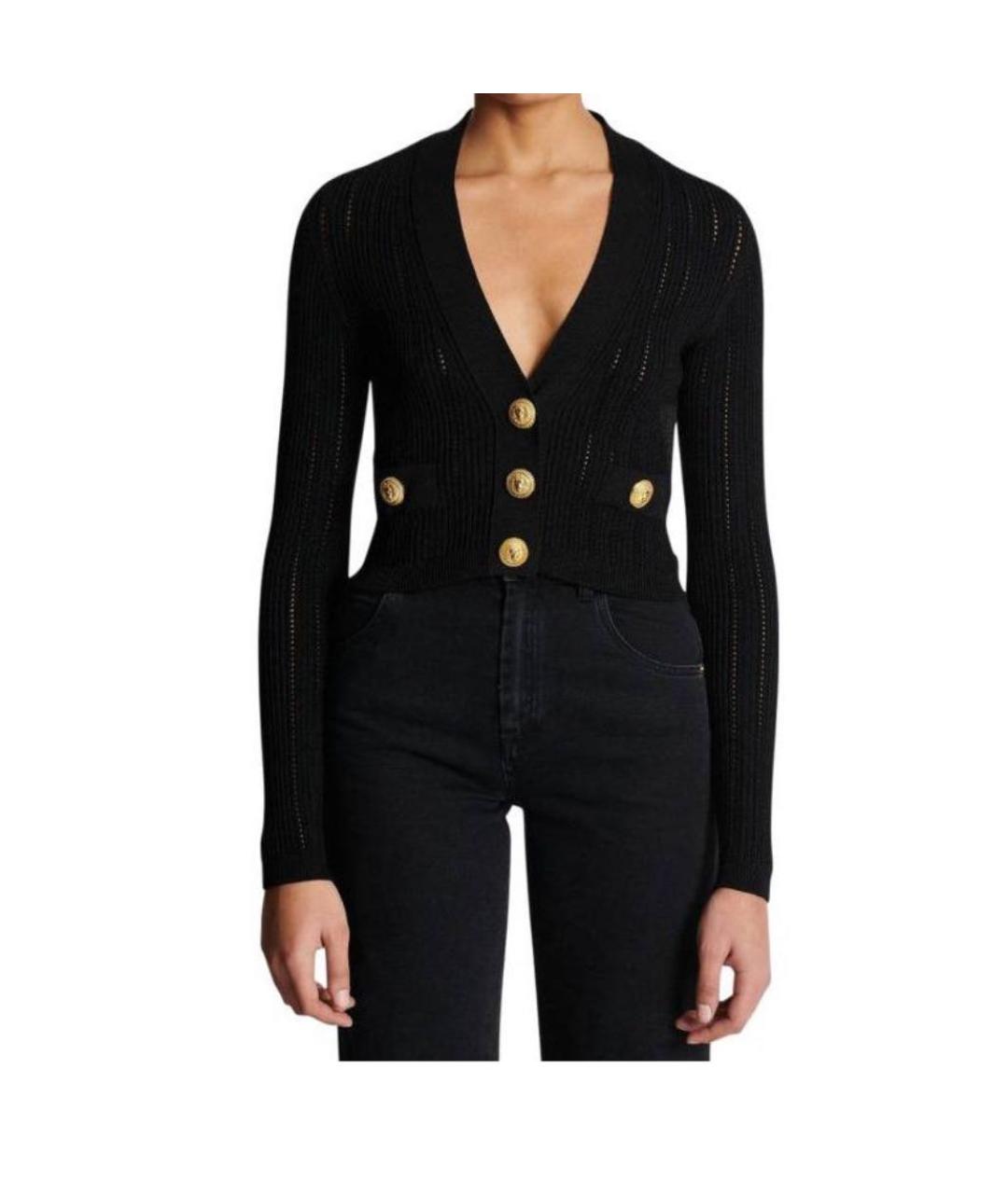 BALMAIN Черный вискозный кардиган, фото 3