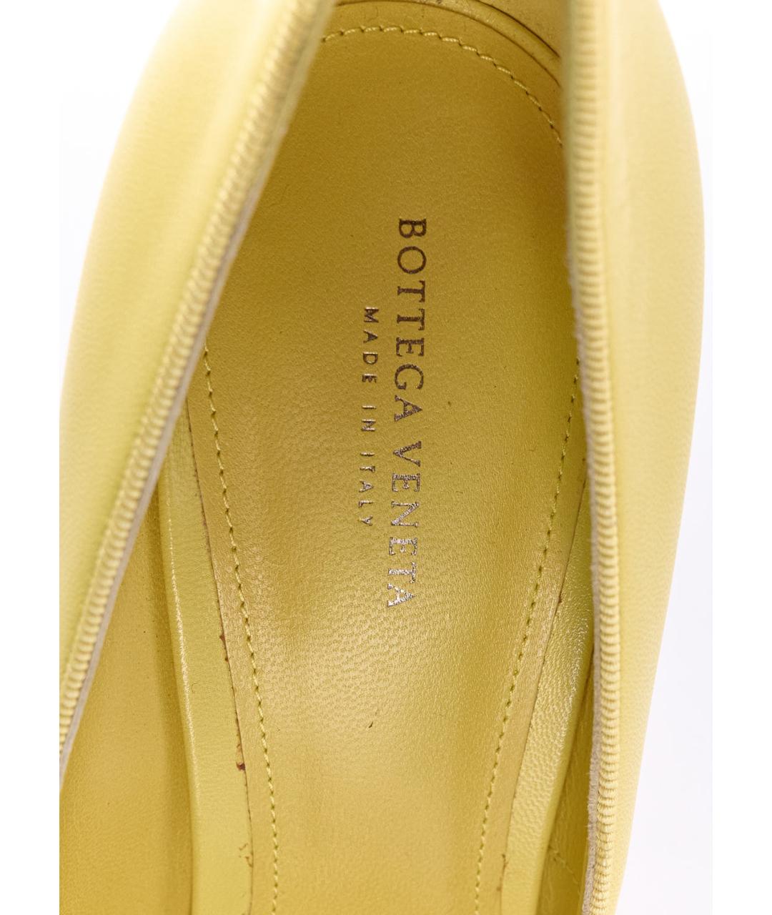 BOTTEGA VENETA Желтые кожаные туфли, фото 5