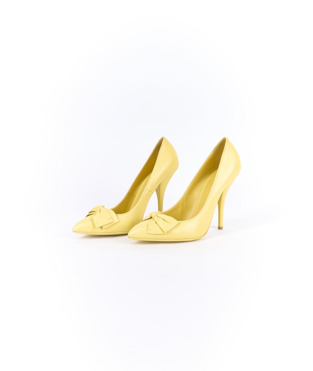 BOTTEGA VENETA Желтые кожаные туфли, фото 3