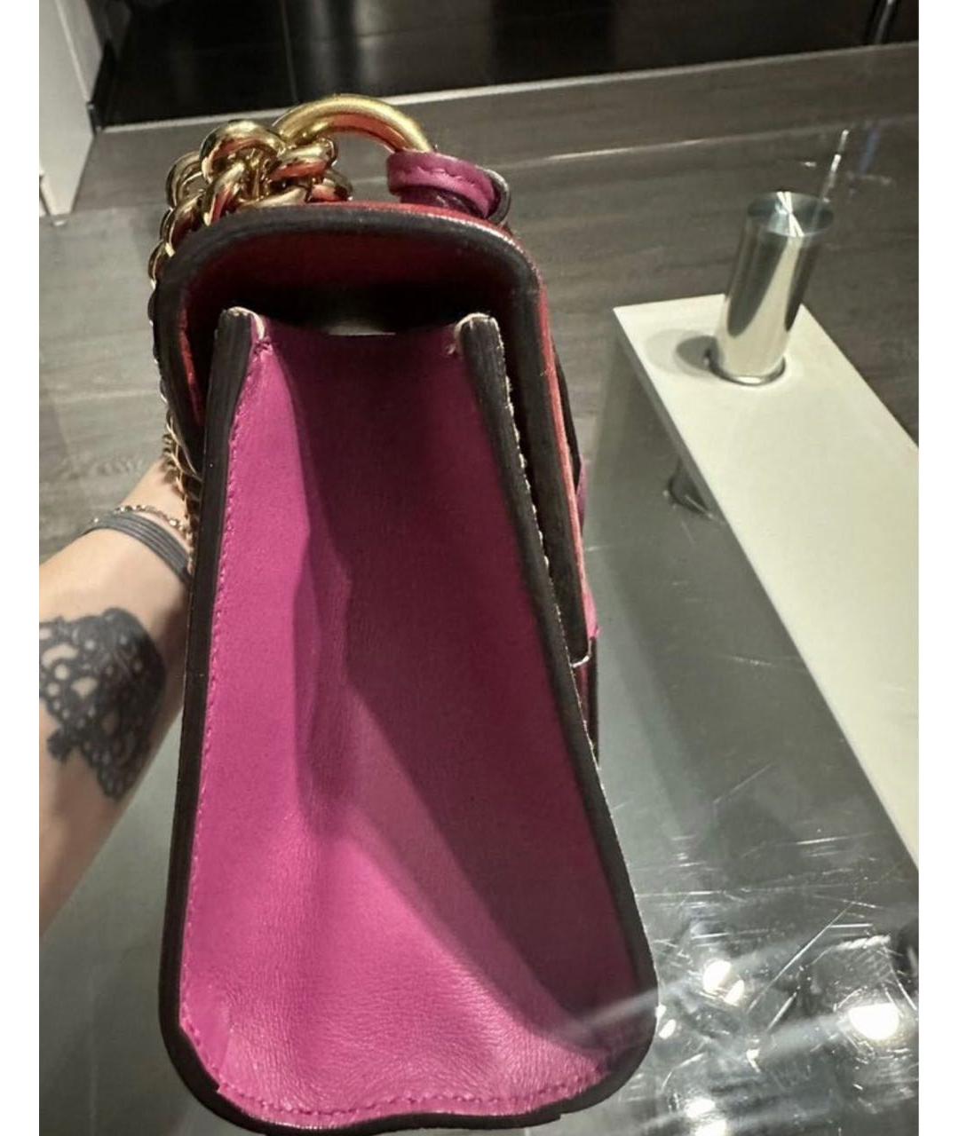 GUCCI Бордовая кожаная сумка через плечо, фото 4