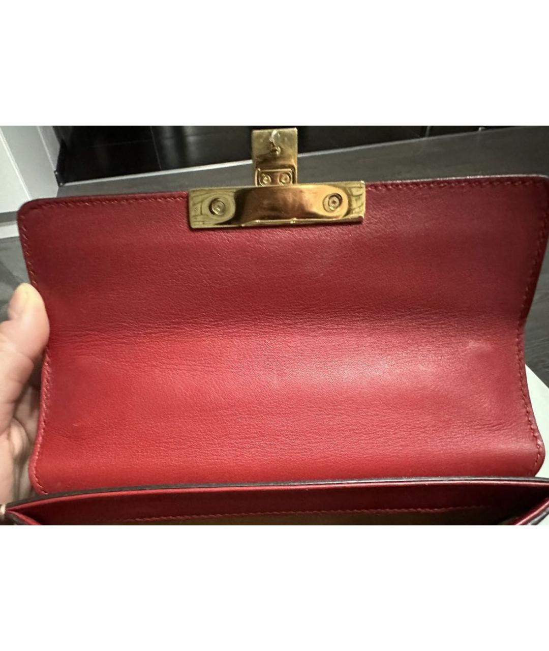 GUCCI Бордовая кожаная сумка через плечо, фото 5
