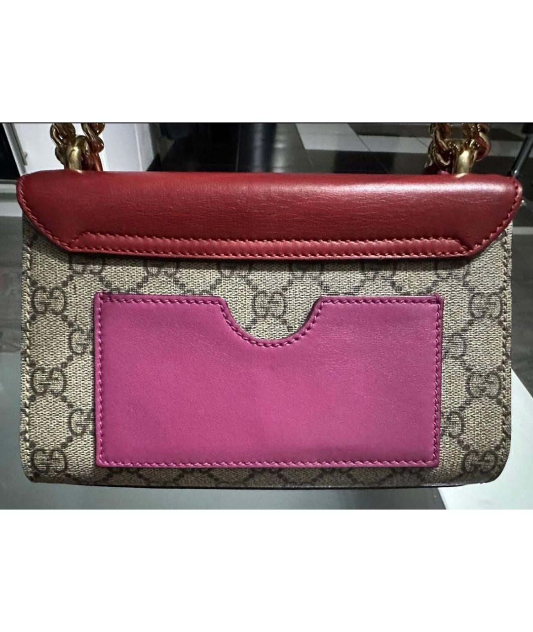 GUCCI Бордовая кожаная сумка через плечо, фото 3