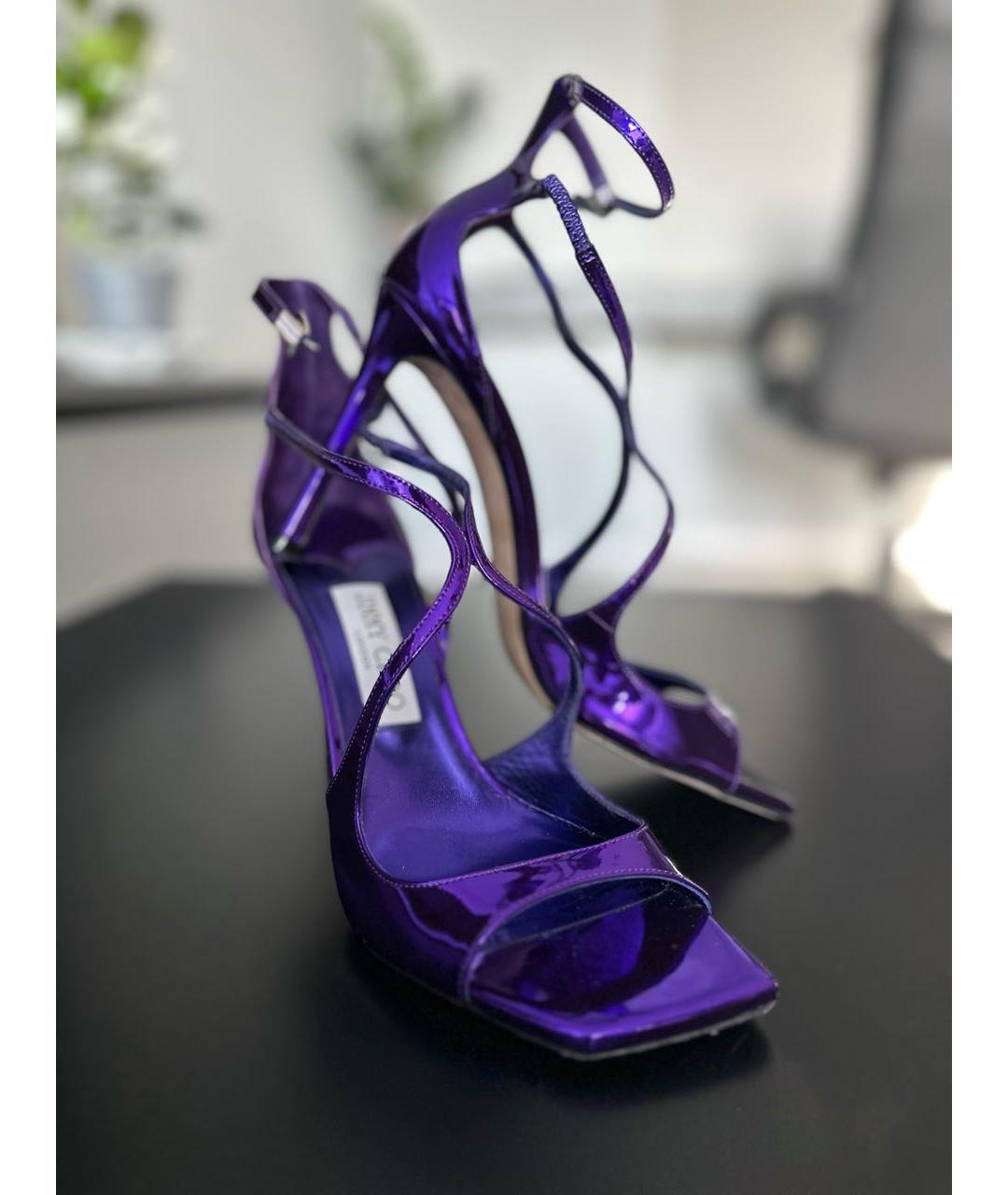JIMMY CHOO Фиолетовые босоножки из лакированной кожи, фото 2