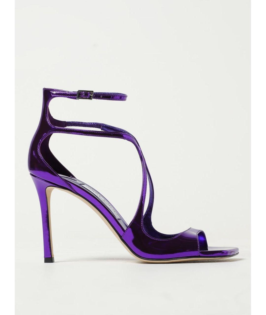 JIMMY CHOO Фиолетовые босоножки из лакированной кожи, фото 9