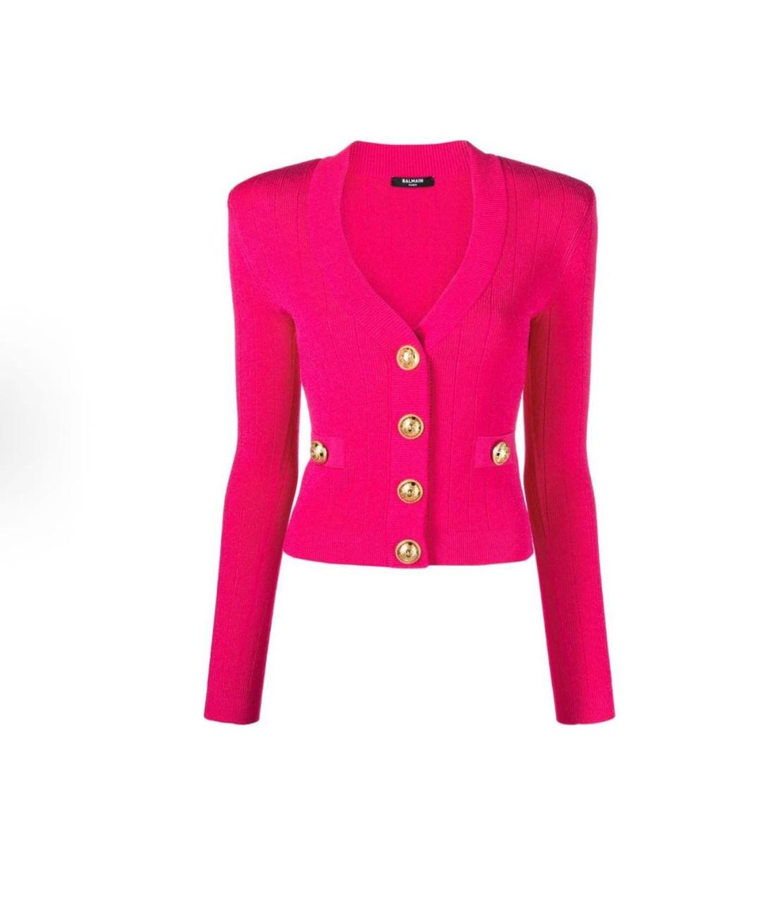 BALMAIN Розовый вискозный кардиган, фото 3