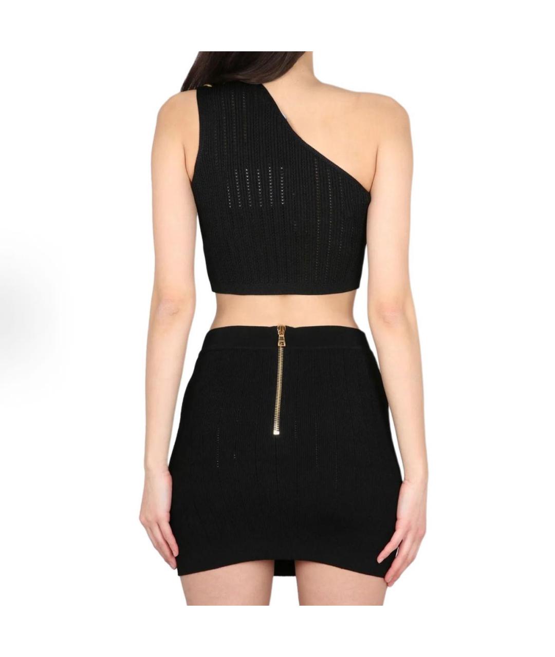 BALMAIN Черная вискозная майка, фото 4