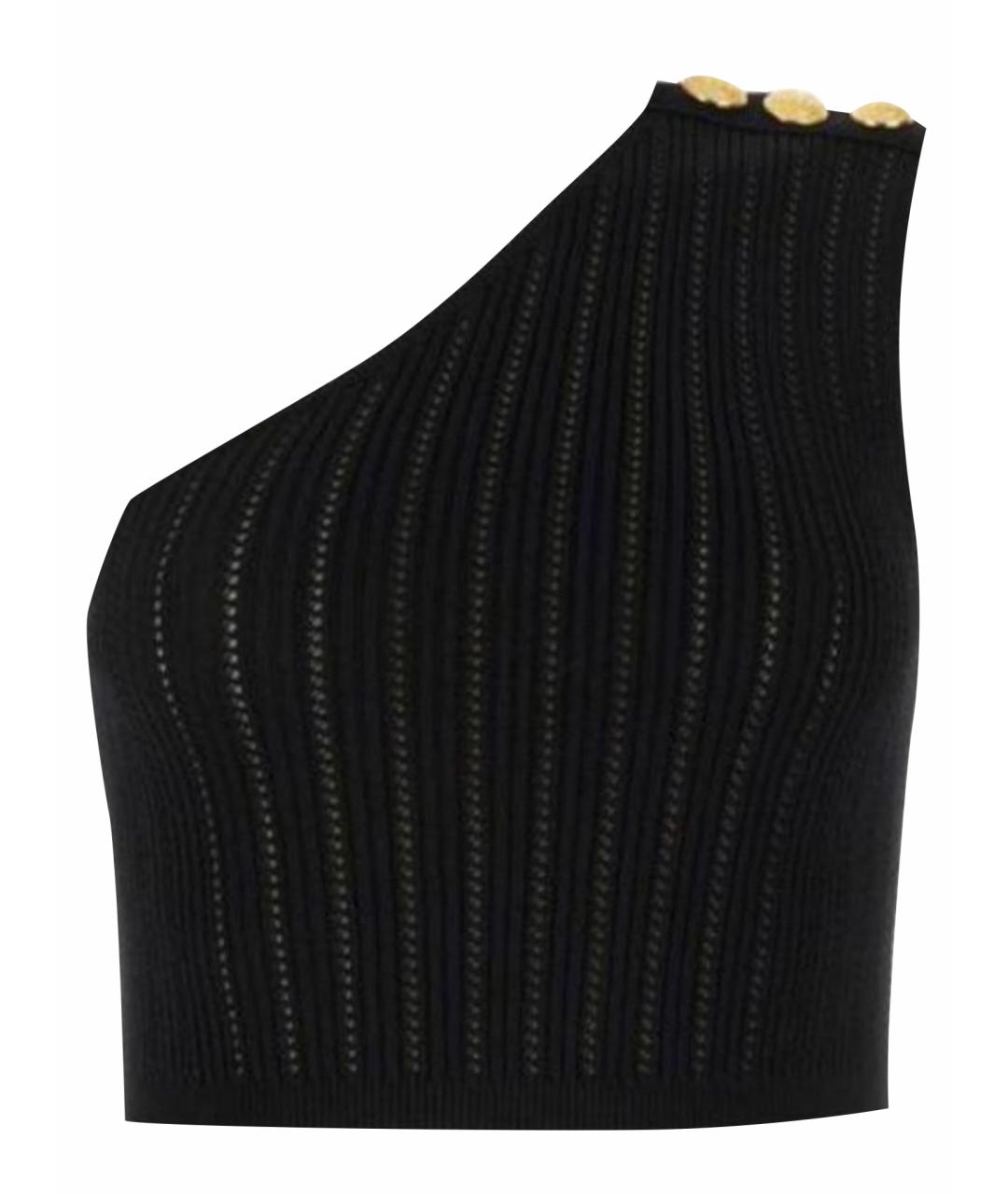 BALMAIN Черная вискозная майка, фото 1