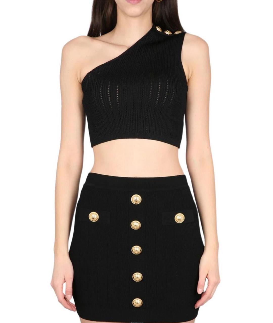 BALMAIN Черная вискозная майка, фото 7