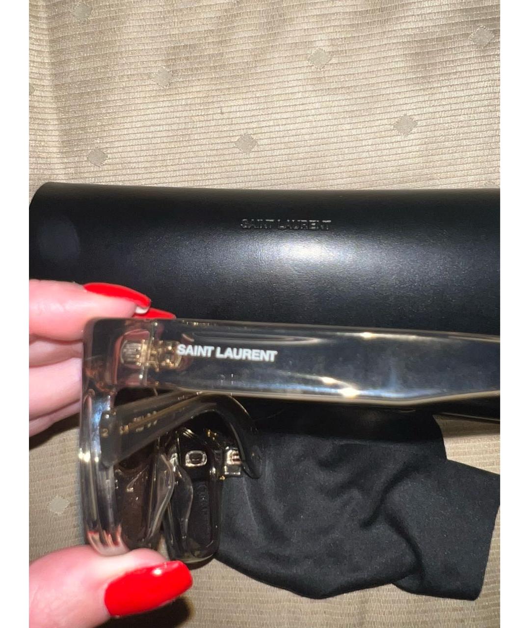 SAINT LAURENT Бежевые солнцезащитные очки, фото 5