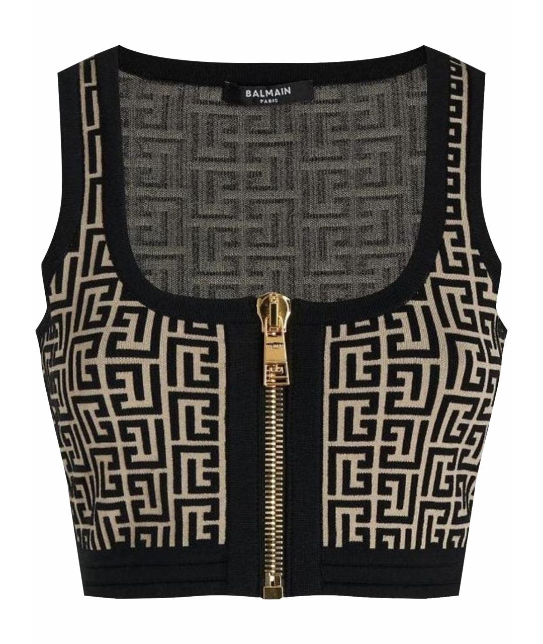 BALMAIN Черная вискозная майка, фото 1