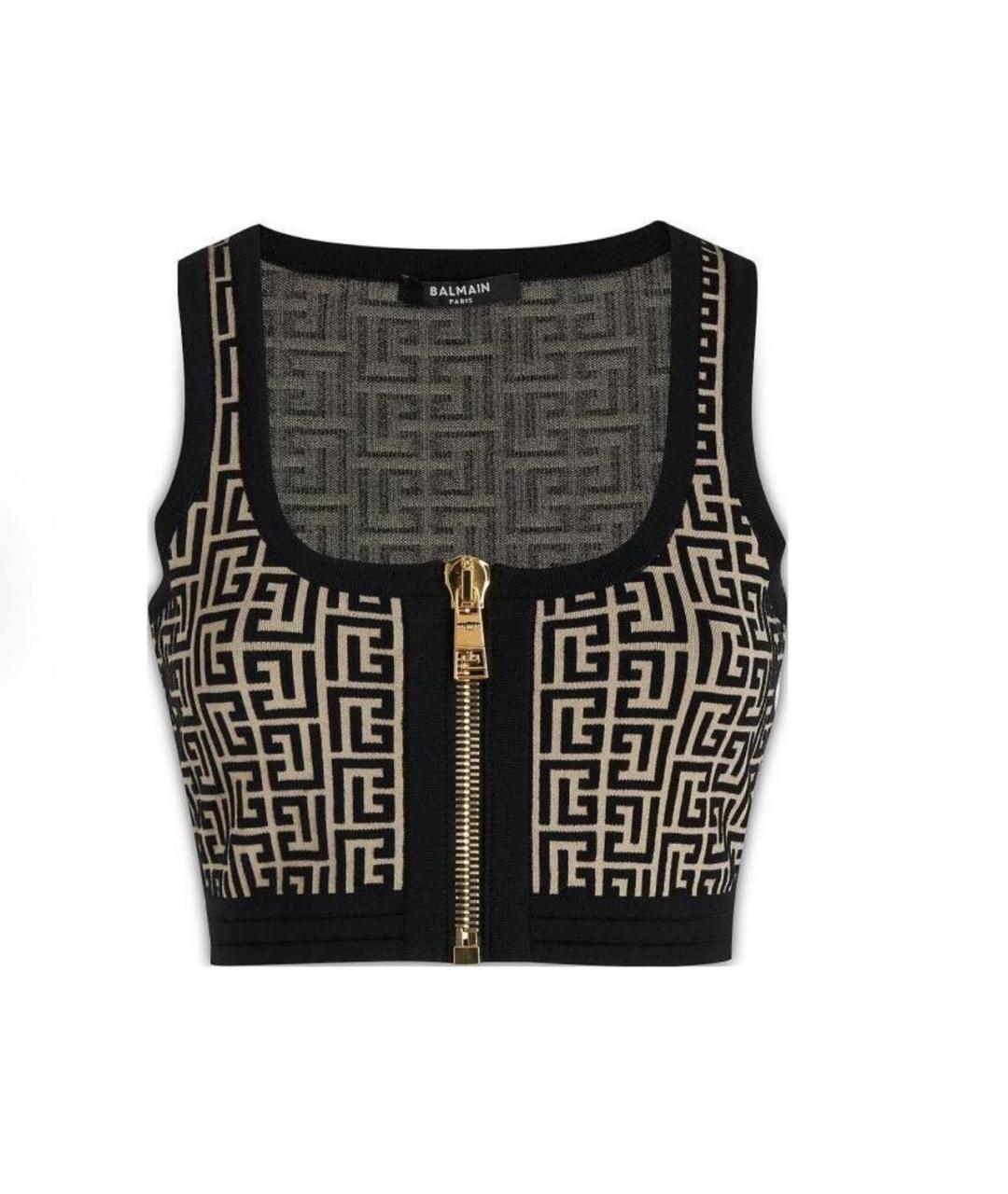 BALMAIN Черная вискозная майка, фото 5