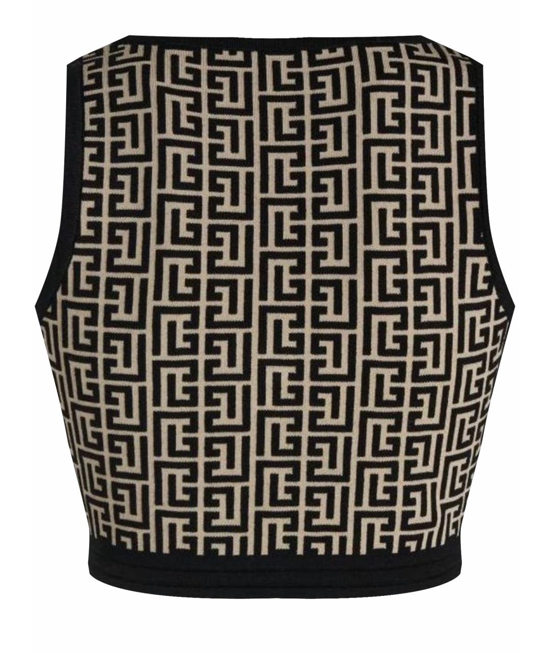 BALMAIN Черная вискозная майка, фото 7