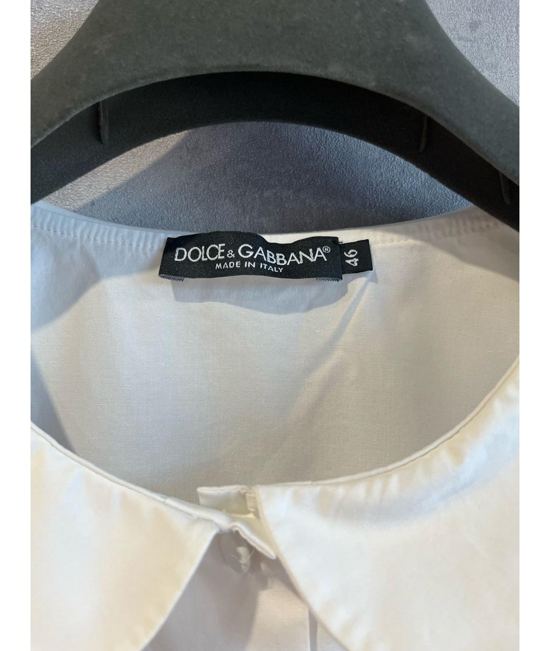 DOLCE&GABBANA Белая хлопко-эластановая блузы, фото 3