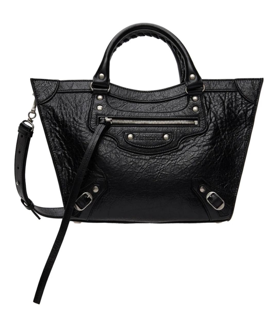 BALENCIAGA Черная кожаная сумка с короткими ручками, фото 9