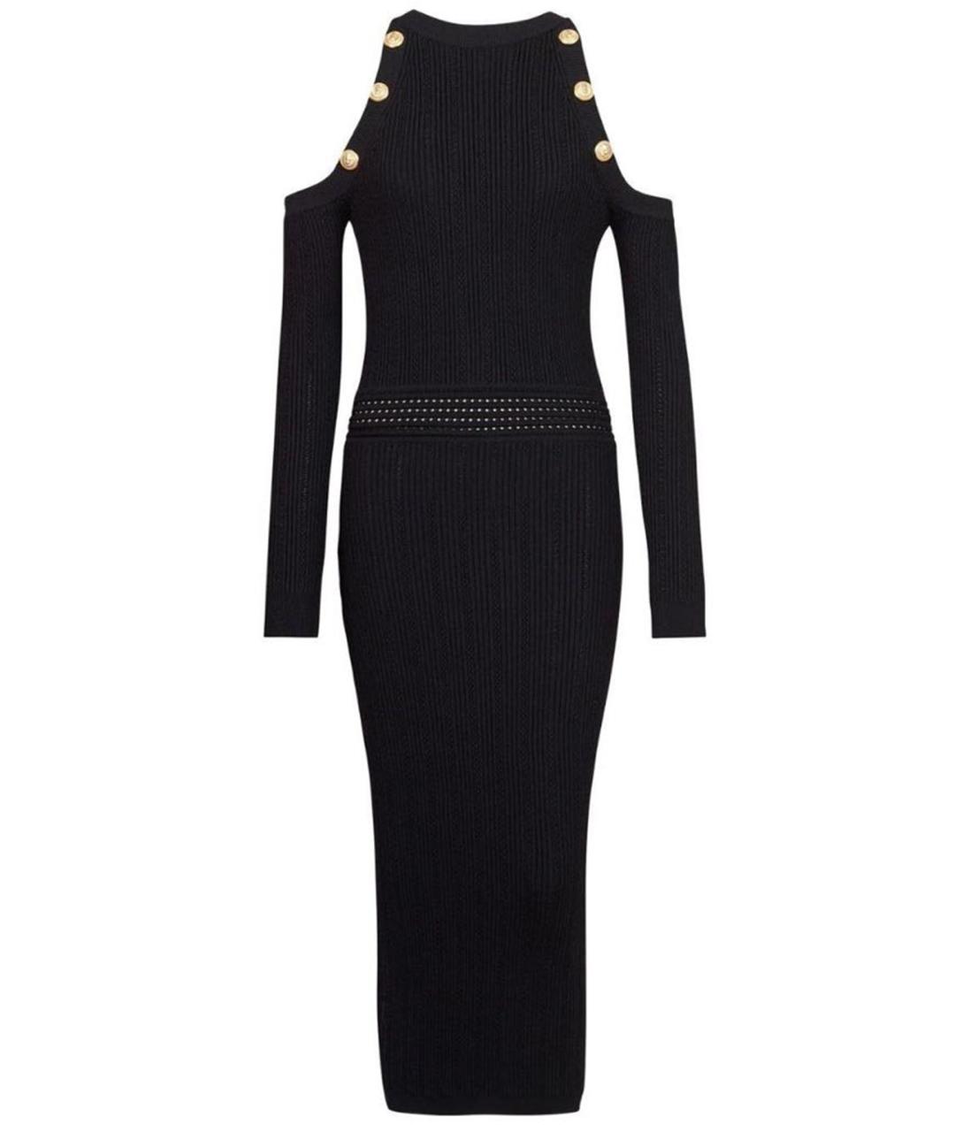BALMAIN Черное вискозное вечернее платье, фото 1
