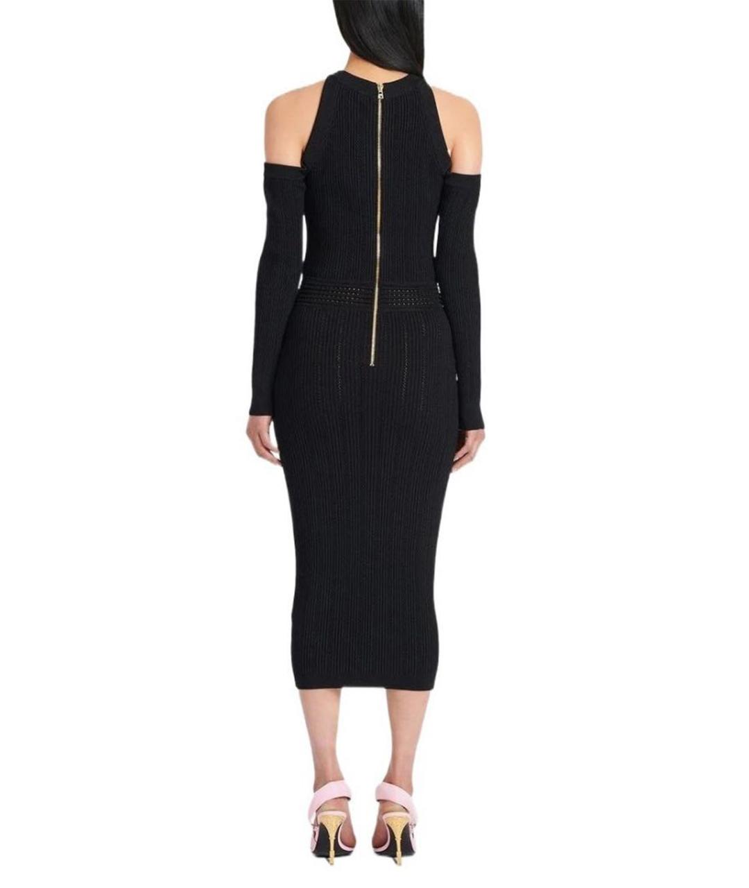 BALMAIN Черное вискозное вечернее платье, фото 5