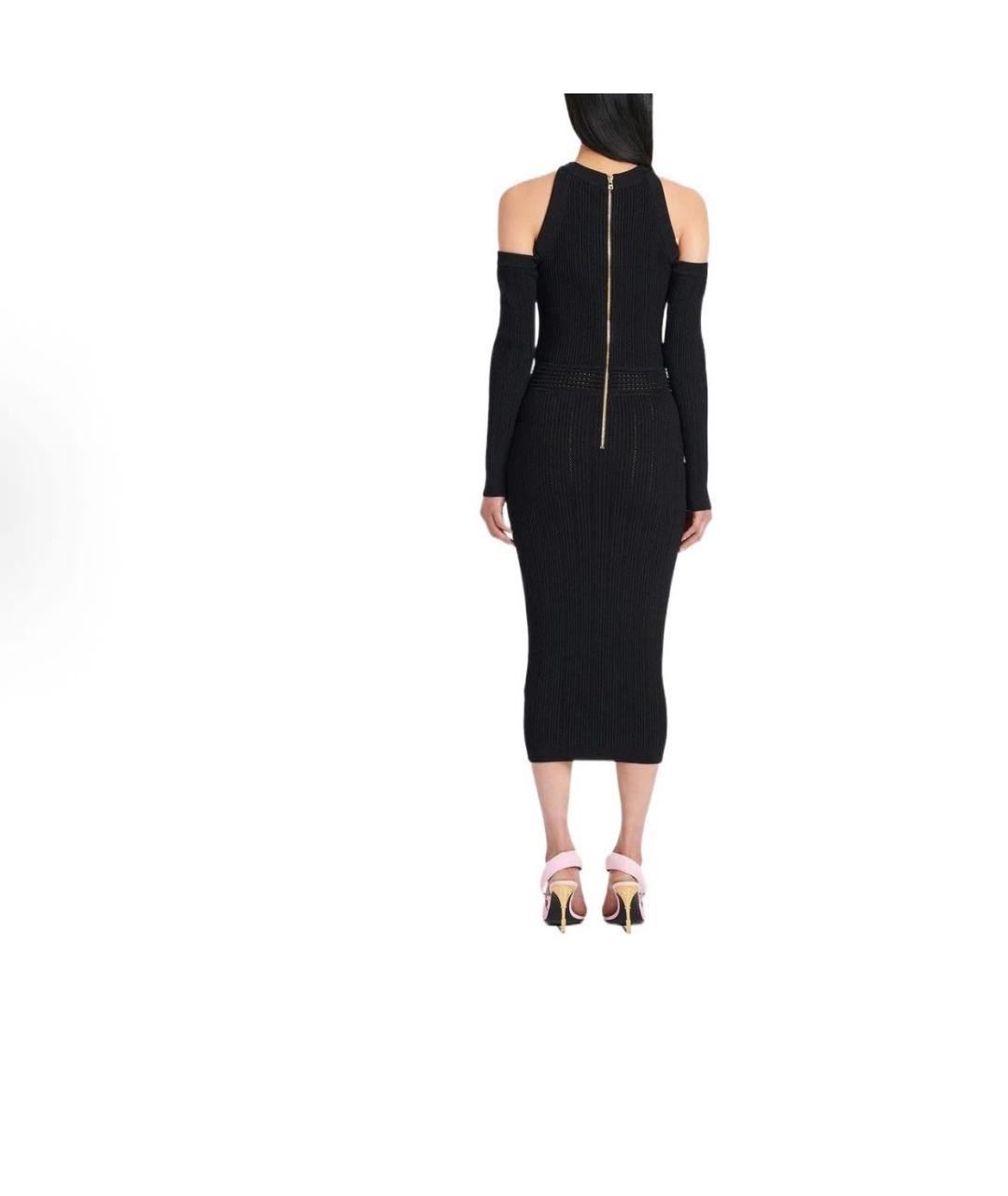 BALMAIN Черное вискозное вечернее платье, фото 2