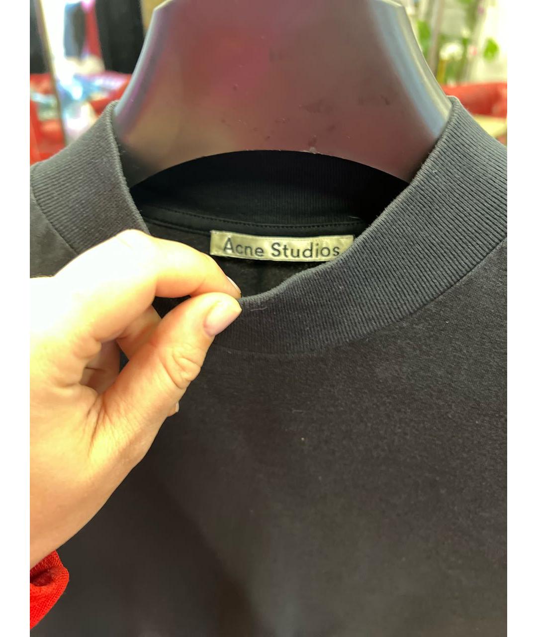 ACNE STUDIOS Черная хлопковая футболка, фото 3