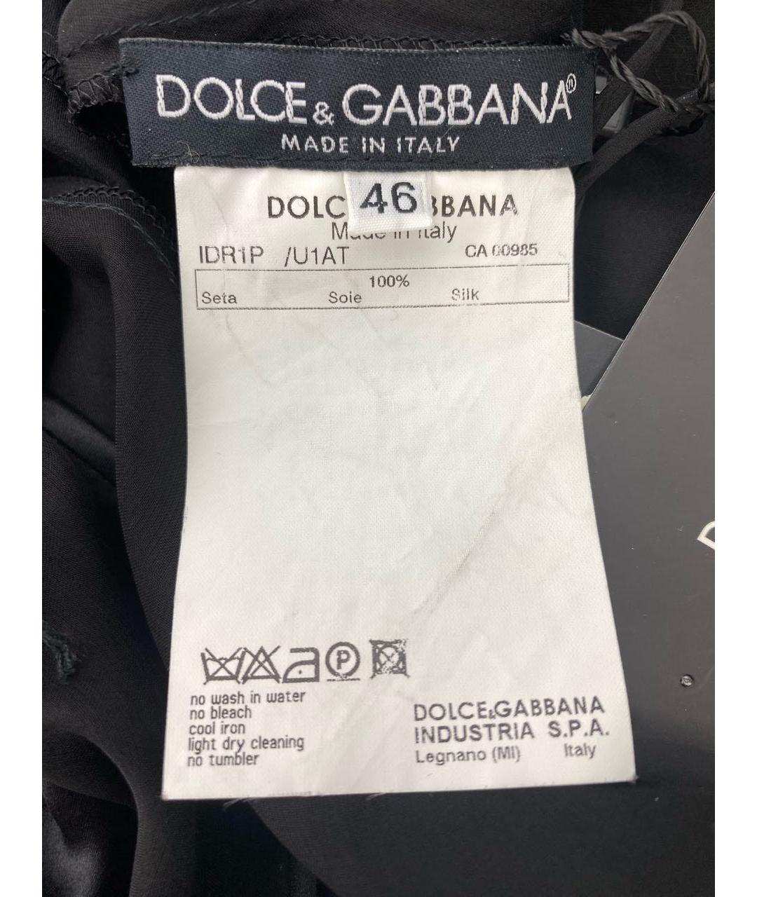 DOLCE&GABBANA Черное шелковое коктейльное платье, фото 6