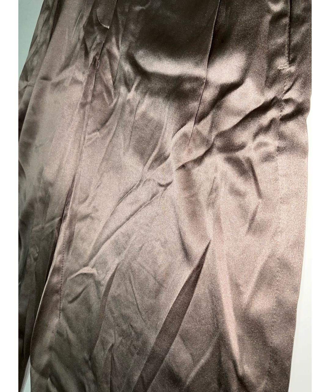 BRUNELLO CUCINELLI Коричневые шелковые брюки широкие, фото 3