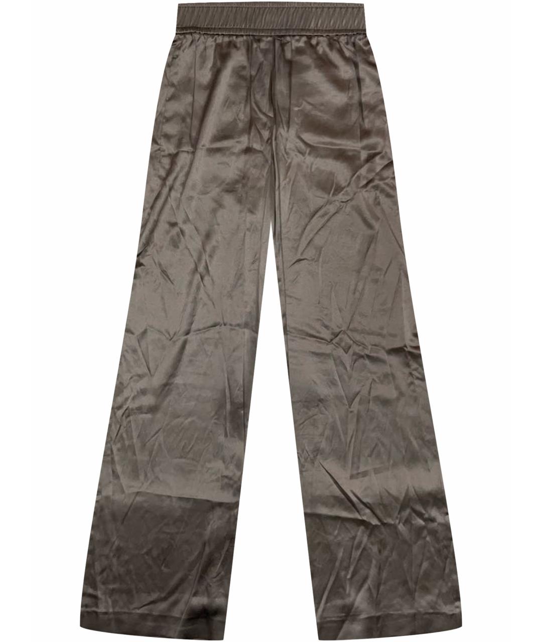 BRUNELLO CUCINELLI Коричневые шелковые брюки широкие, фото 1