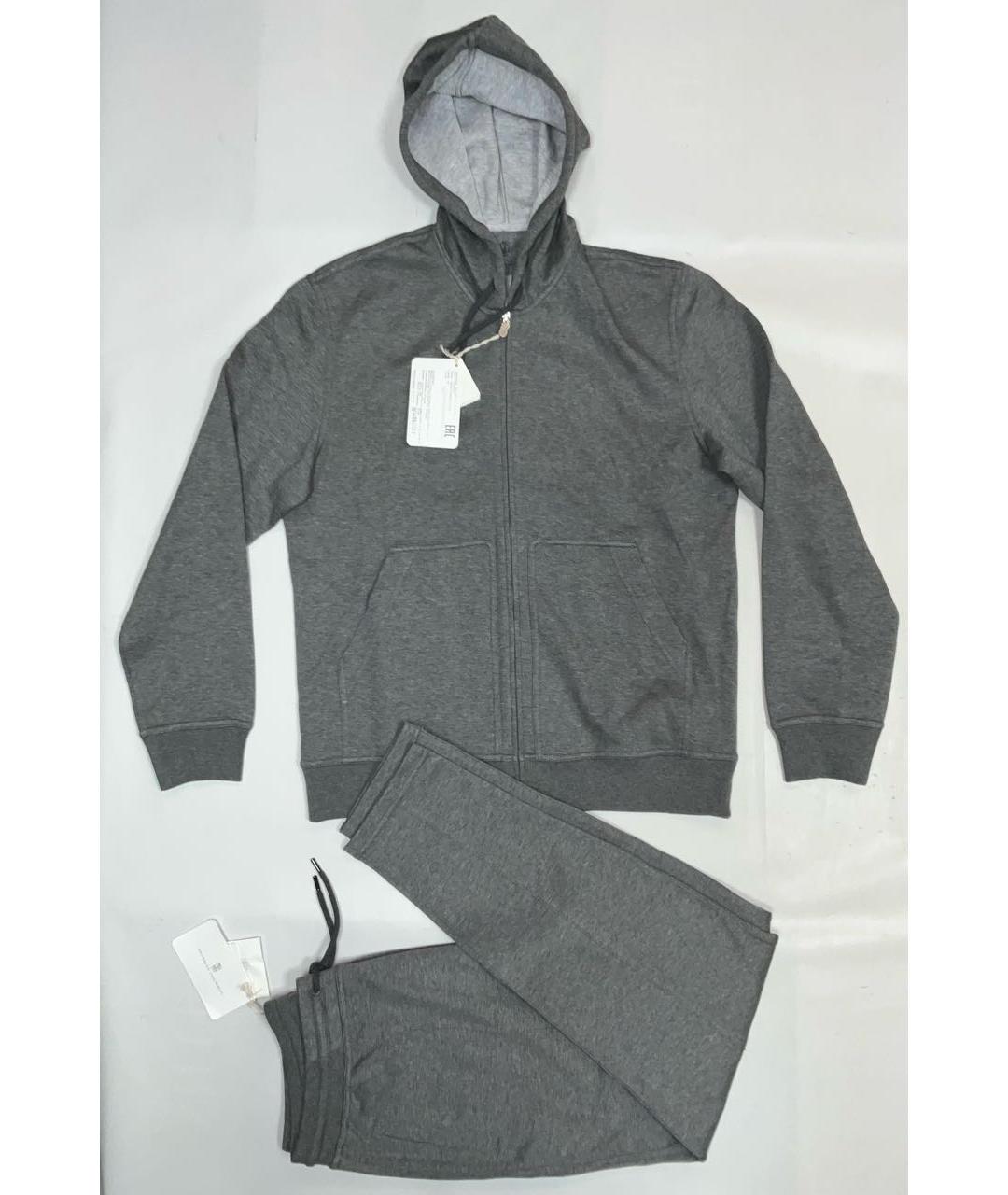 BRUNELLO CUCINELLI Серый хлопковый спортивный костюм, фото 8