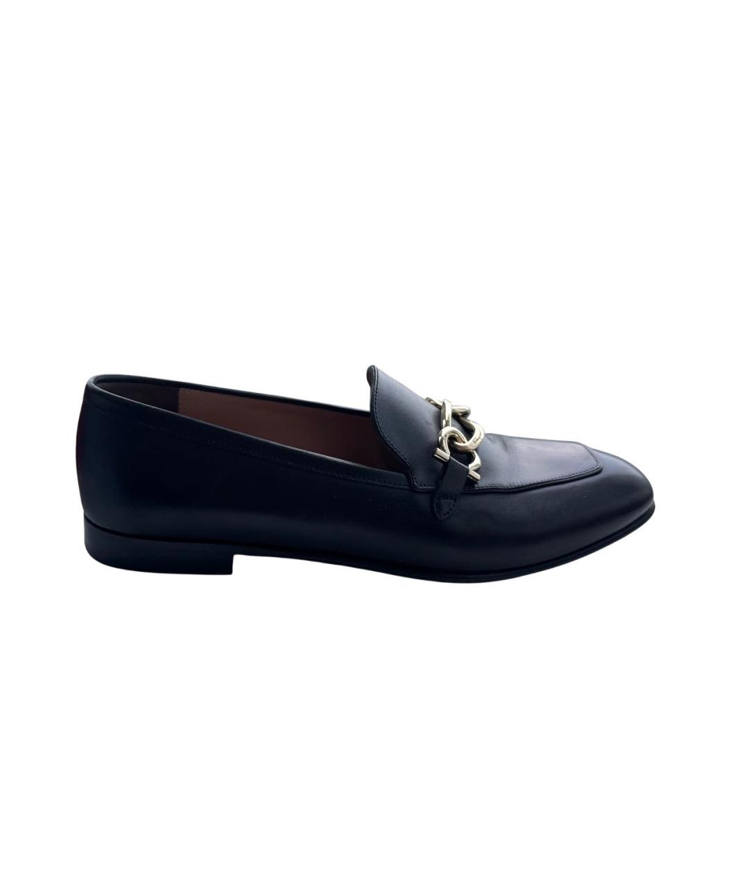 FERRAGAMO Черные кожаные лоферы, фото 6
