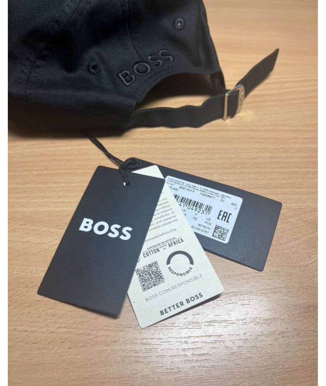 HUGO BOSS Черная хлопковая кепка/бейсболка, фото 5