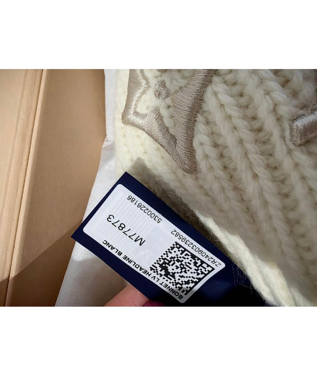 LOUIS VUITTON Бежевая кашемировая шапка, фото 3