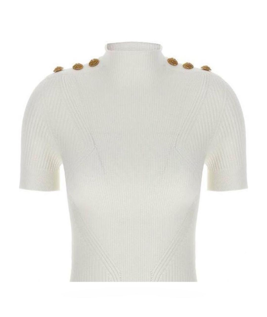 BALMAIN Белая вискозная футболка, фото 1