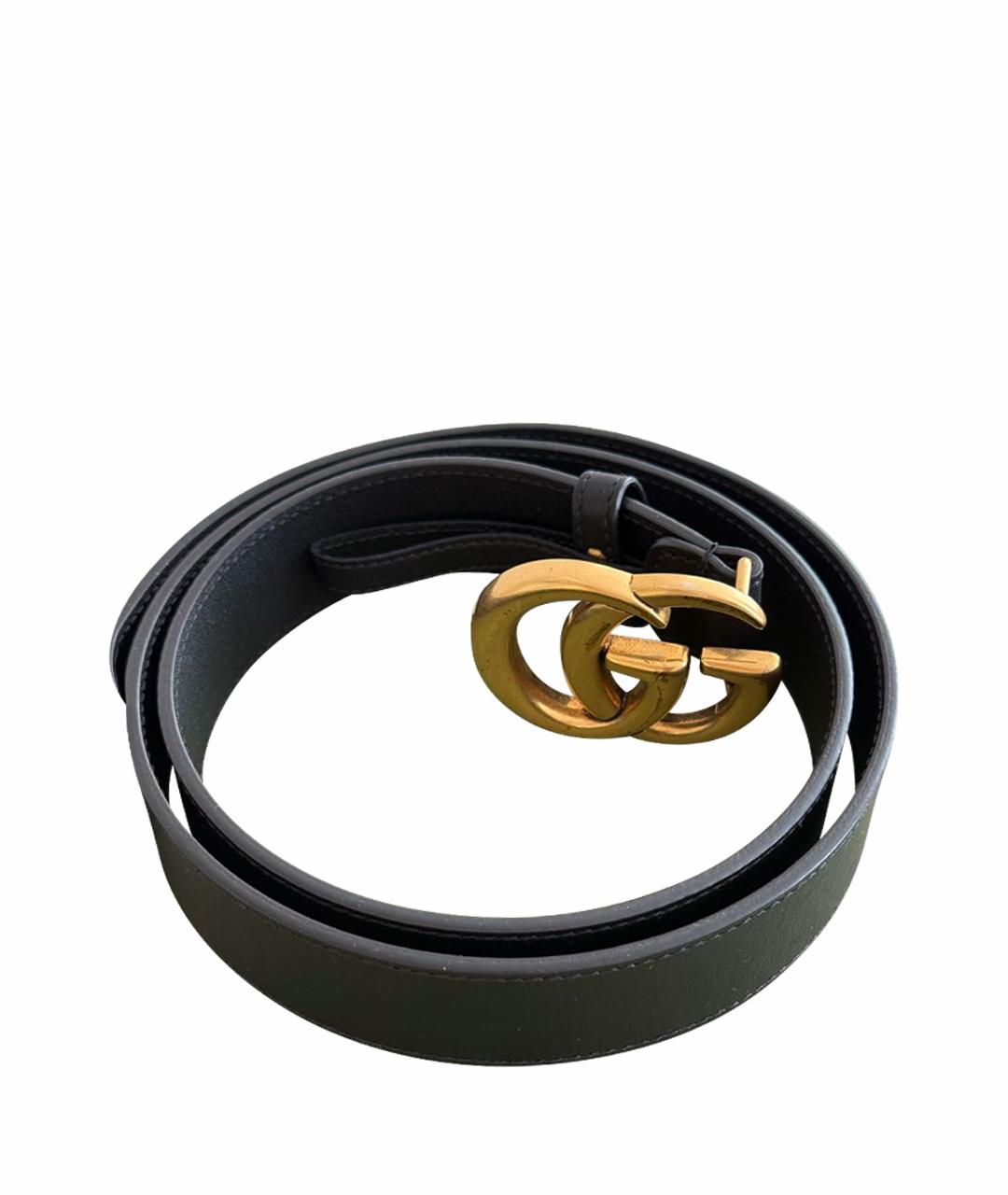 GUCCI Черный кожаный ремень, фото 1