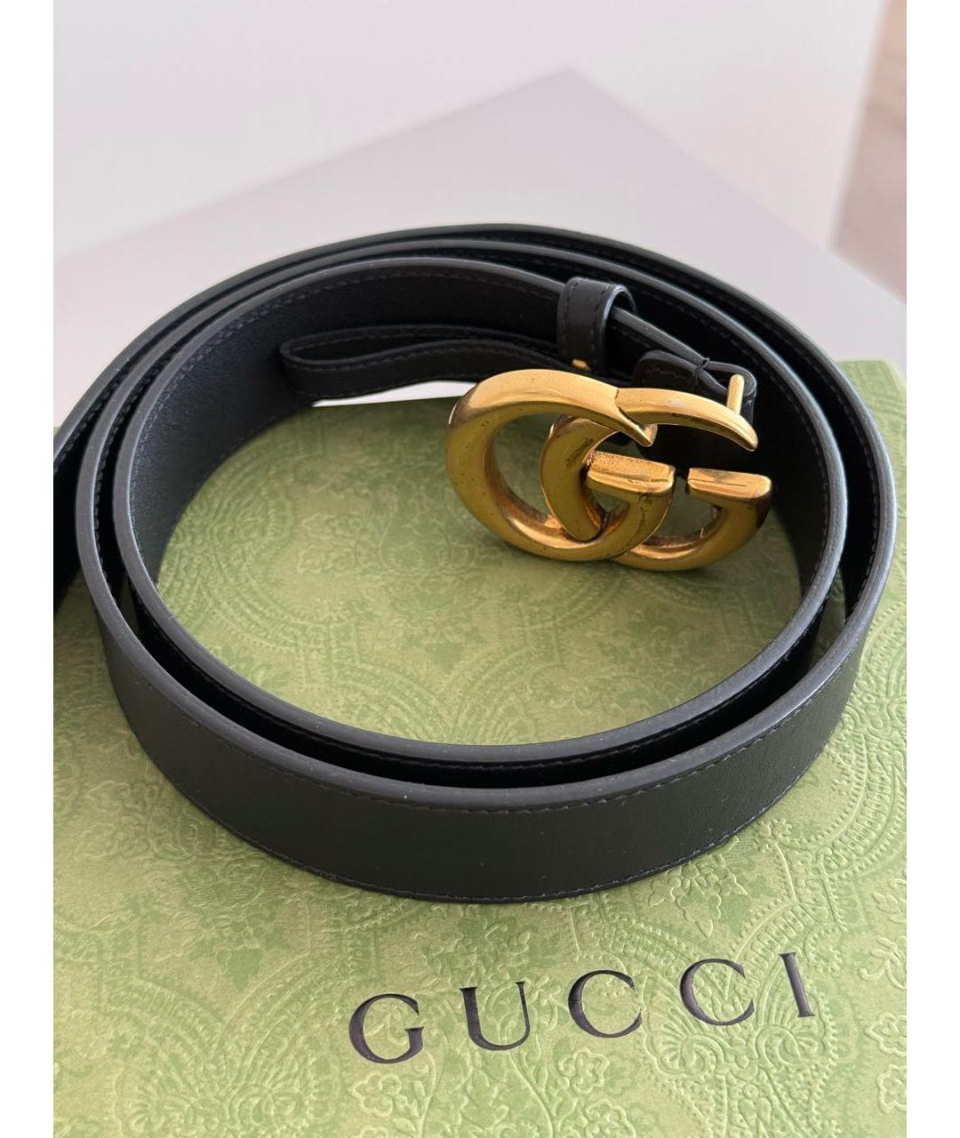 GUCCI Черный кожаный ремень, фото 5