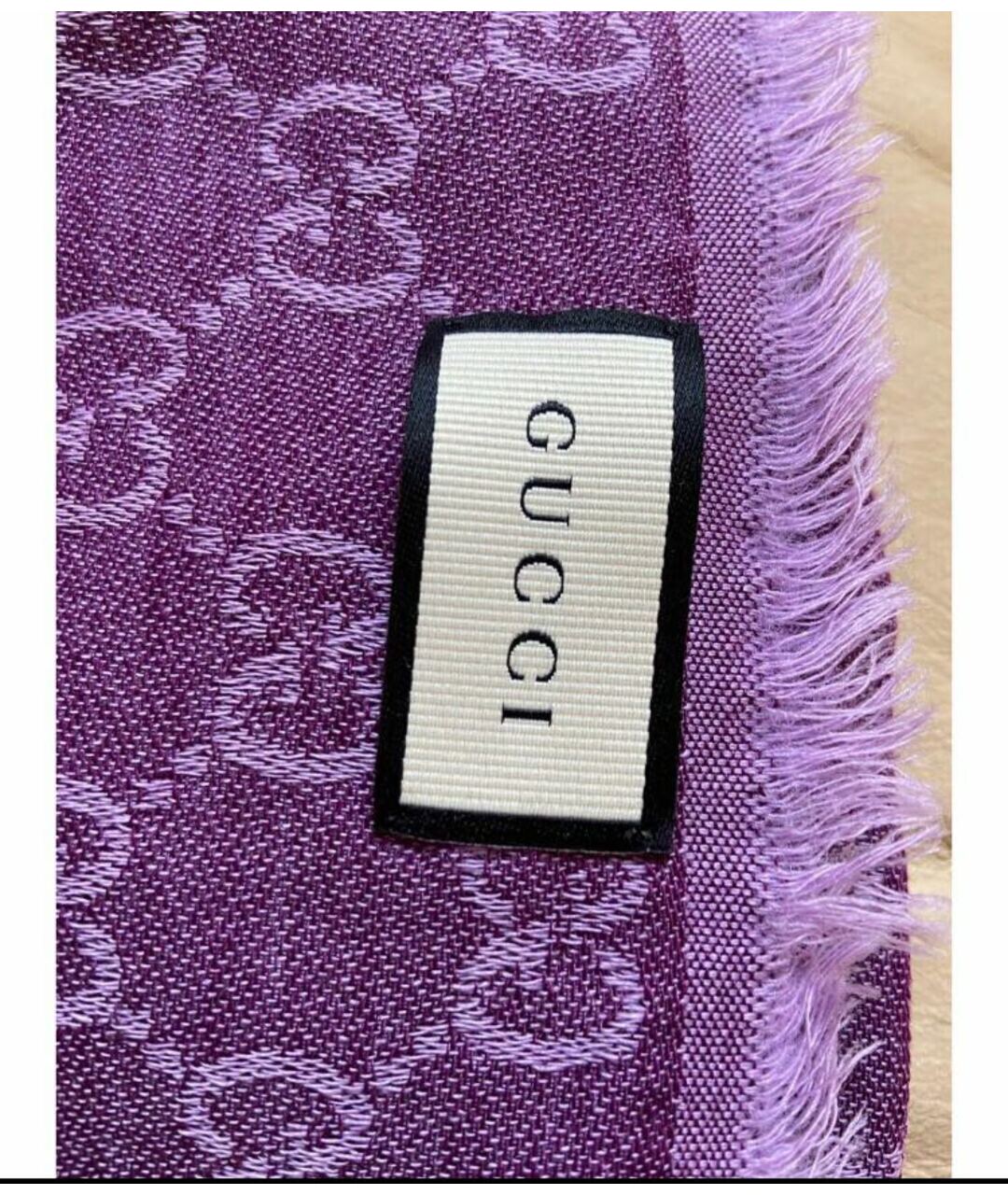 GUCCI Фиолетовый шерстяной шарф, фото 4