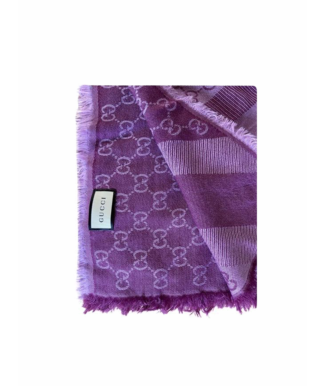 GUCCI Фиолетовый шерстяной шарф, фото 1