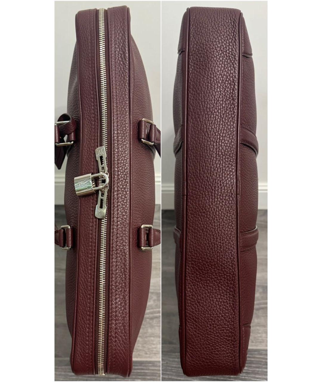 LOUIS VUITTON Бордовая кожаная сумка с короткими ручками, фото 4