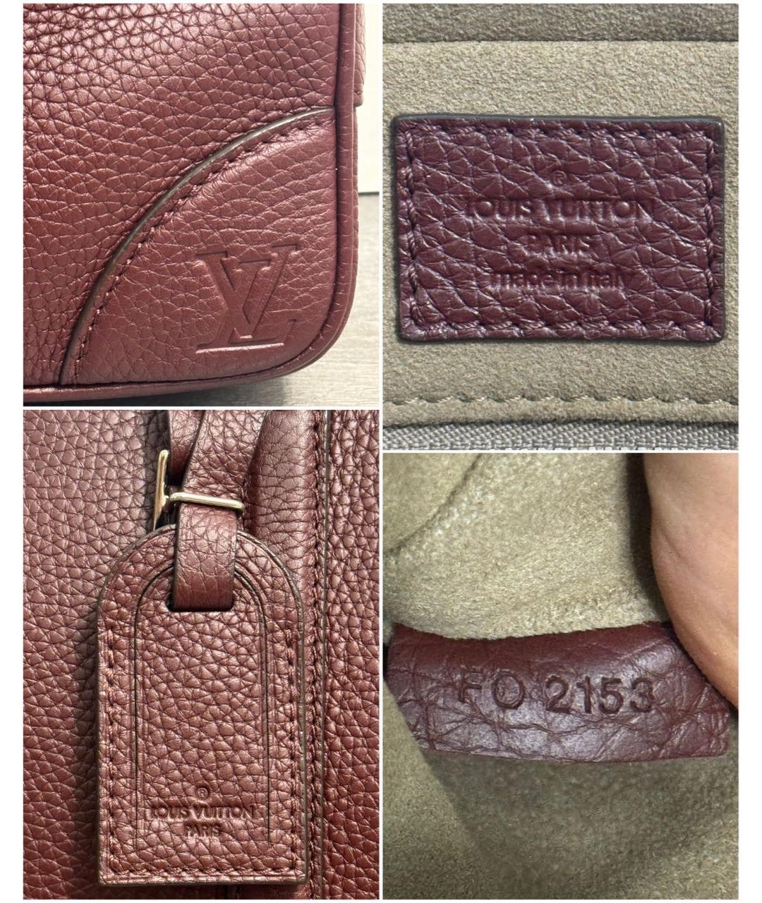 LOUIS VUITTON Бордовая кожаная сумка с короткими ручками, фото 6