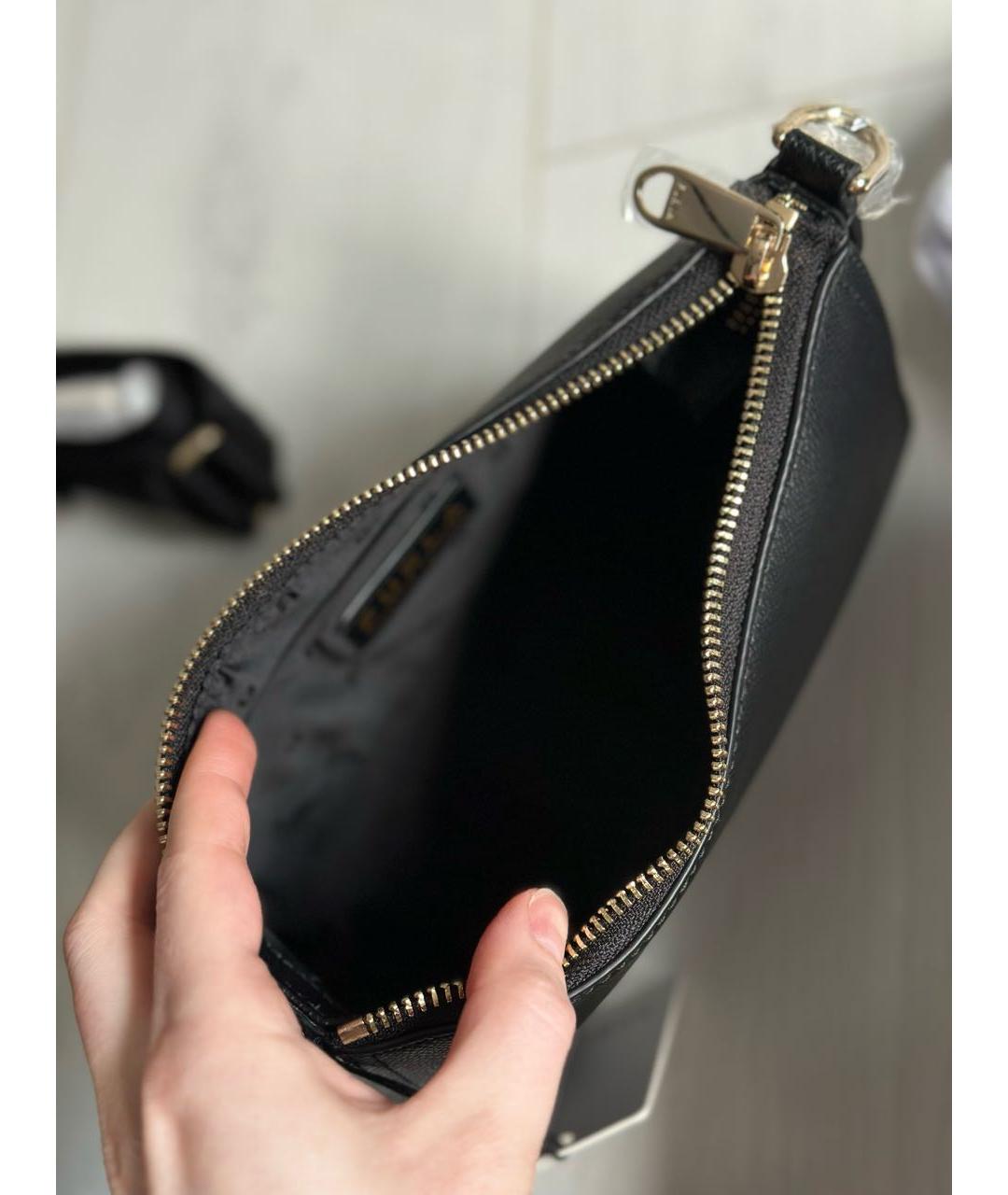 FURLA Черная кожаная сумка через плечо, фото 6