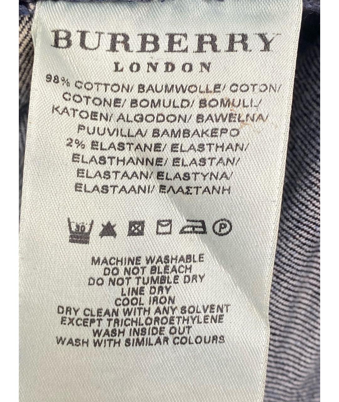 BURBERRY Серые хлопко-эластановые прямые джинсы, фото 7