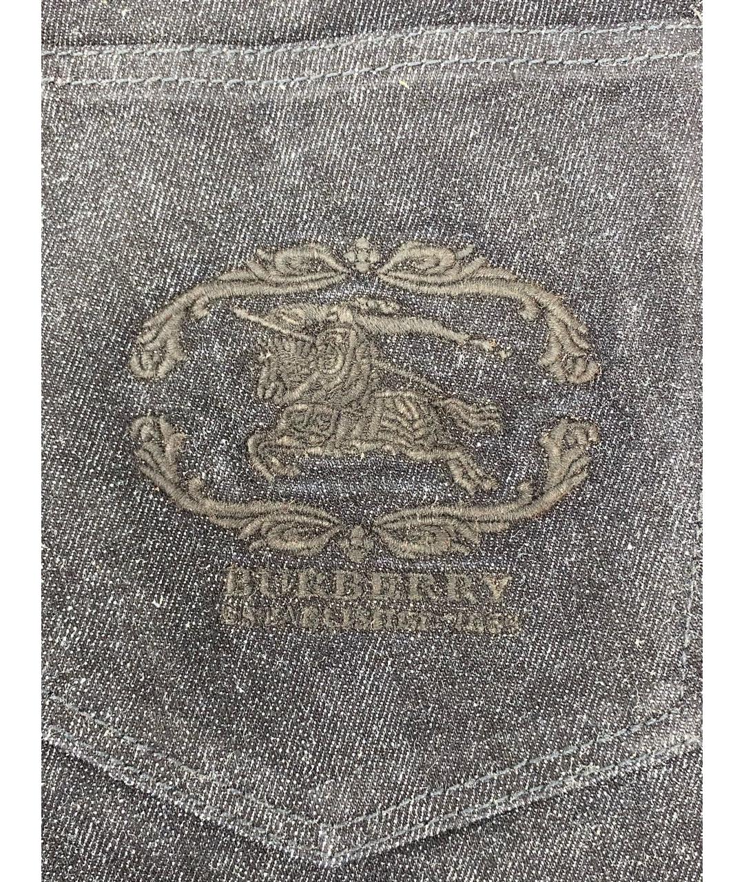 BURBERRY Серые хлопко-эластановые прямые джинсы, фото 4