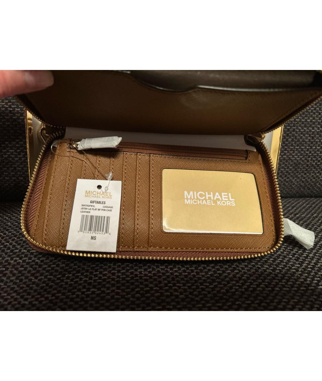 MICHAEL KORS Коричневый кожаный кошелек, фото 5